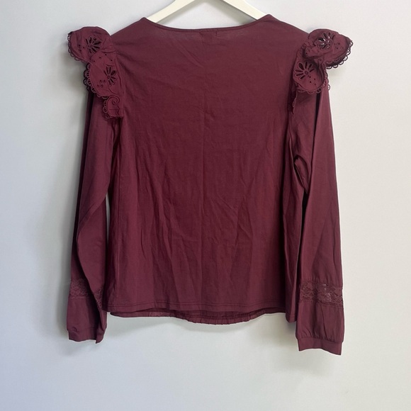 NWT Tiny Long-Sleeve Crescent Ruffled Lace Top M - Picture 11 of 11